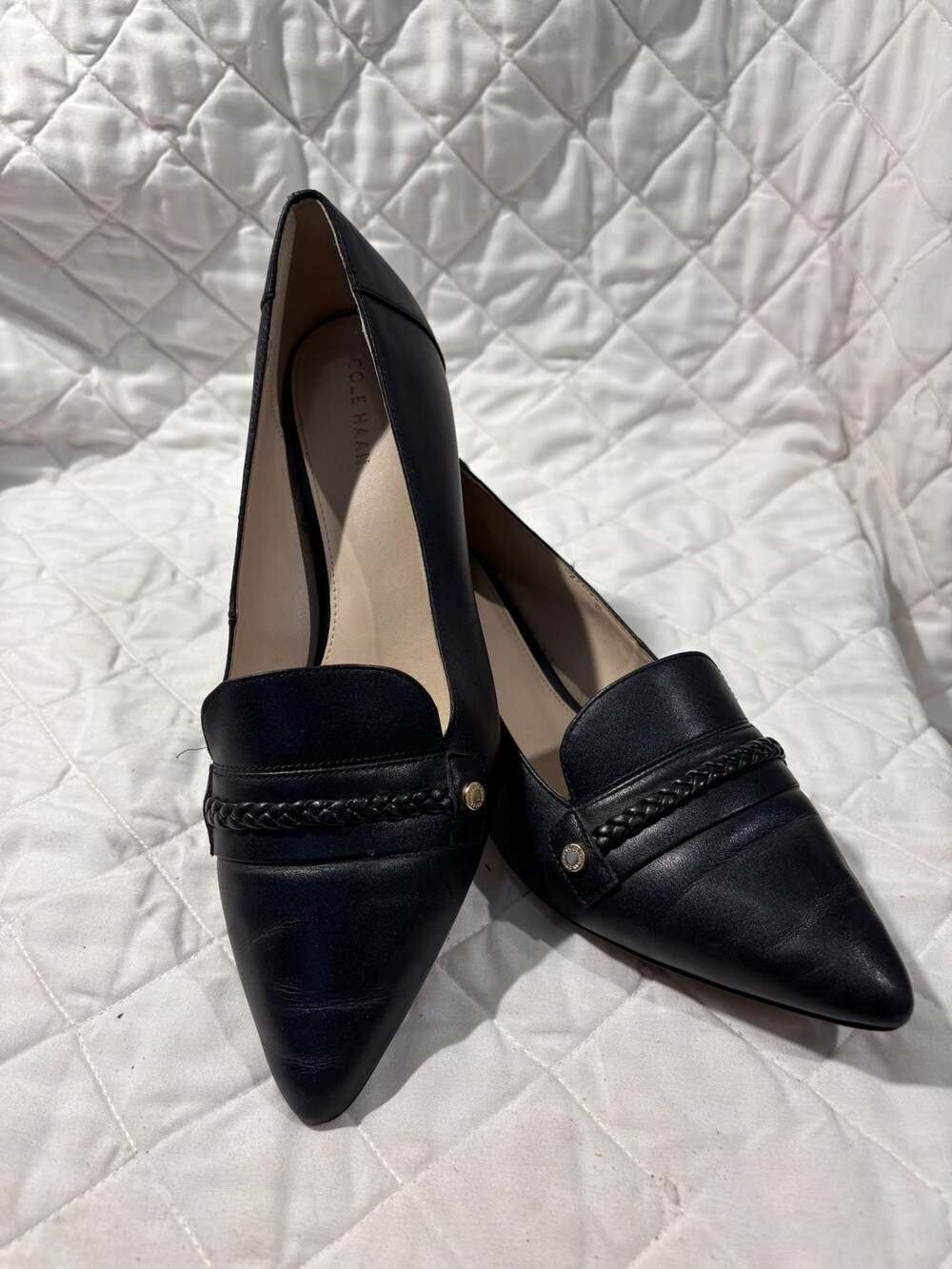 Cole Haan Mabel Skimmer Pointed Toe Leather Loafers